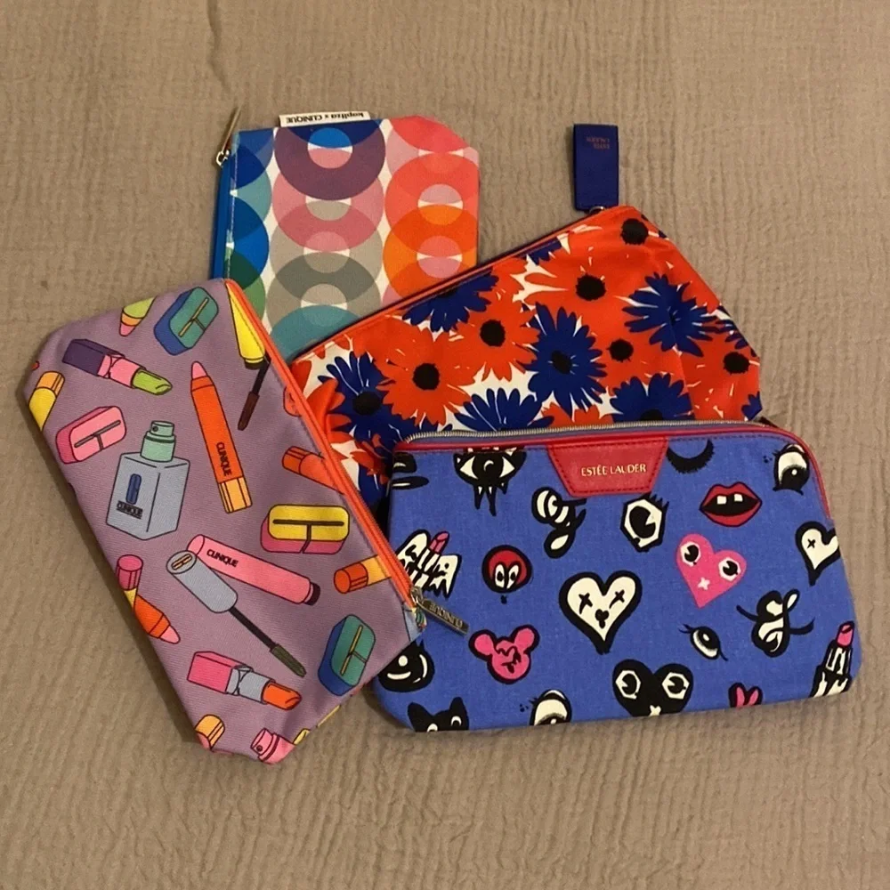 ESTEE LAUDER & CLIINIQUE COSMETICS POUCH/ BAGS. Set 4 pieces. New